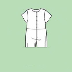 Playsuit - short-sleeved for babies